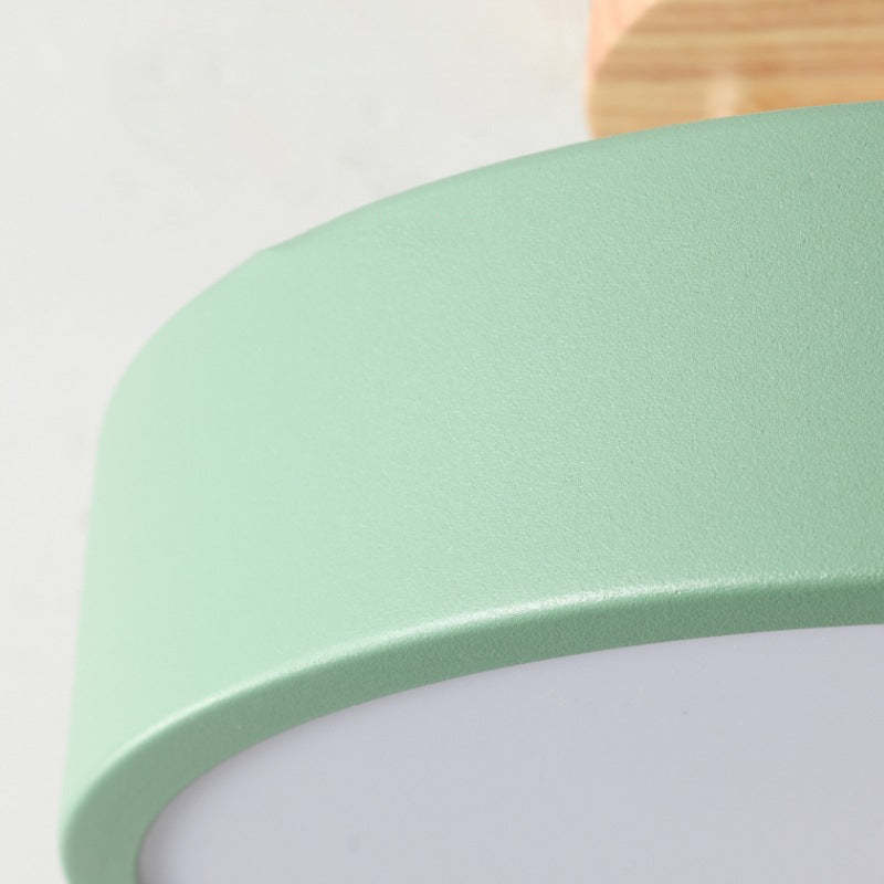 Modern LED Ceiling Lamp – Wood & Acrylic Flush Mount Ceiling Light for Bedroom, Dining & Living Room, 5 Colors – LunaLux