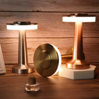 Wireless Retro Table Lamp – Cordless Rechargeable LED Lamp, Dimmable with 3 Color Temperatures, Metal Bar & Restaurant Lamp – LumiBar