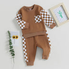 Baby Jogger Set – 2 Piece Winter Outfit with Color Block Sweatshirt & Stretch Pants, Cotton Blend, 0-3 Years – Marmari
