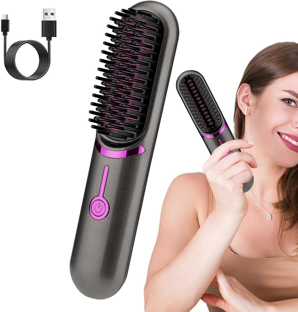 Wireless Hair Straightener – Cordless Ceramic Flat Iron, USB Rechargeable, 3 Heat Settings, Mini Travel Size – Lumea