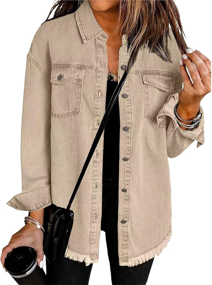 Isana | Women’s Jacket | Oversized Button Front Beige