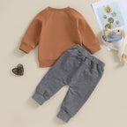 Baby Jogger Set – 2 Piece Winter Outfit with Color Block Sweatshirt & Stretch Pants, Cotton Blend, 0-3 Years – Marmari