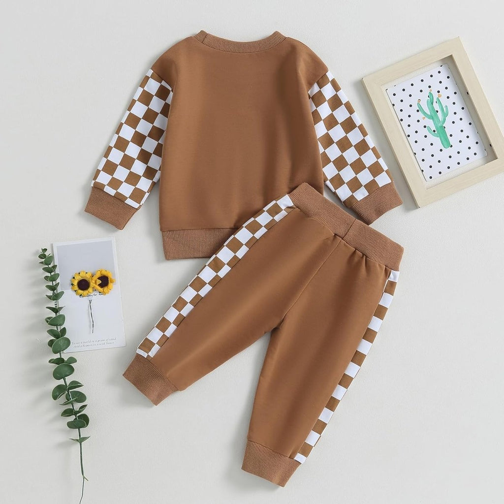 Baby Jogger Set – 2 Piece Winter Outfit with Color Block Sweatshirt & Stretch Pants, Cotton Blend, 0-3 Years – Marmari J