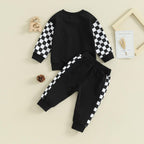 Baby Jogger Set – 2 Piece Winter Outfit with Color Block Sweatshirt & Stretch Pants, Cotton Blend, 0-3 Years – Marmari