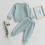 Baby Jogger Set – 2 Piece Winter Outfit with Color Block Sweatshirt & Stretch Pants, Cotton Blend, 0-3 Years – Marmari
