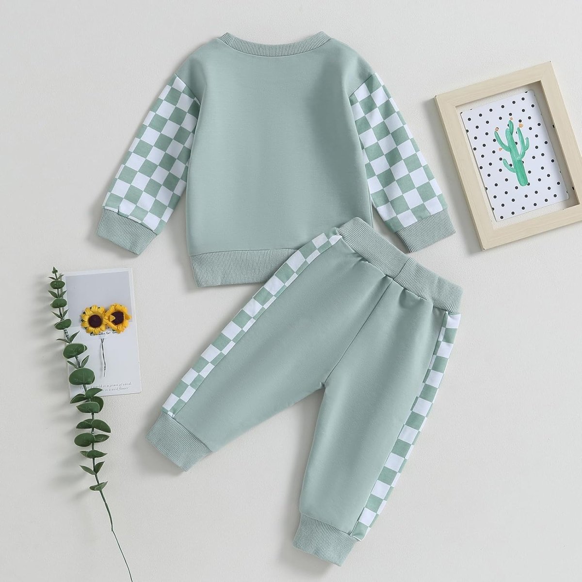 Baby Jogger Set – 2 Piece Winter Outfit with Color Block Sweatshirt & Stretch Pants, Cotton Blend, 0-3 Years – Marmari