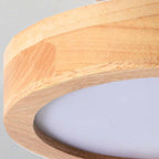 Modern LED Ceiling Lamp – Wood & Acrylic Flush Mount Ceiling Light for Bedroom, Dining & Living Room, 5 Colors – LunaLux