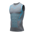 Shaping Men's Shirt – Men's Shapewear Compression Undershirt for Chest & Belly, Invisible Under Clothes, S–3XL – CoreForm Bodyshape Gray Blue