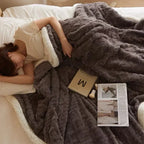 Thick Winter Lambswool Blanket – Sherpa Fleece Throw Blanket for Couch & Bed, Warm & Cozy, 4 Sizes – WarmWool Black