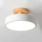 Modern LED Ceiling Lamp – Wood & Acrylic Flush Mount Ceiling Light for Bedroom, Dining & Living Room, 5 Colors – LunaLux