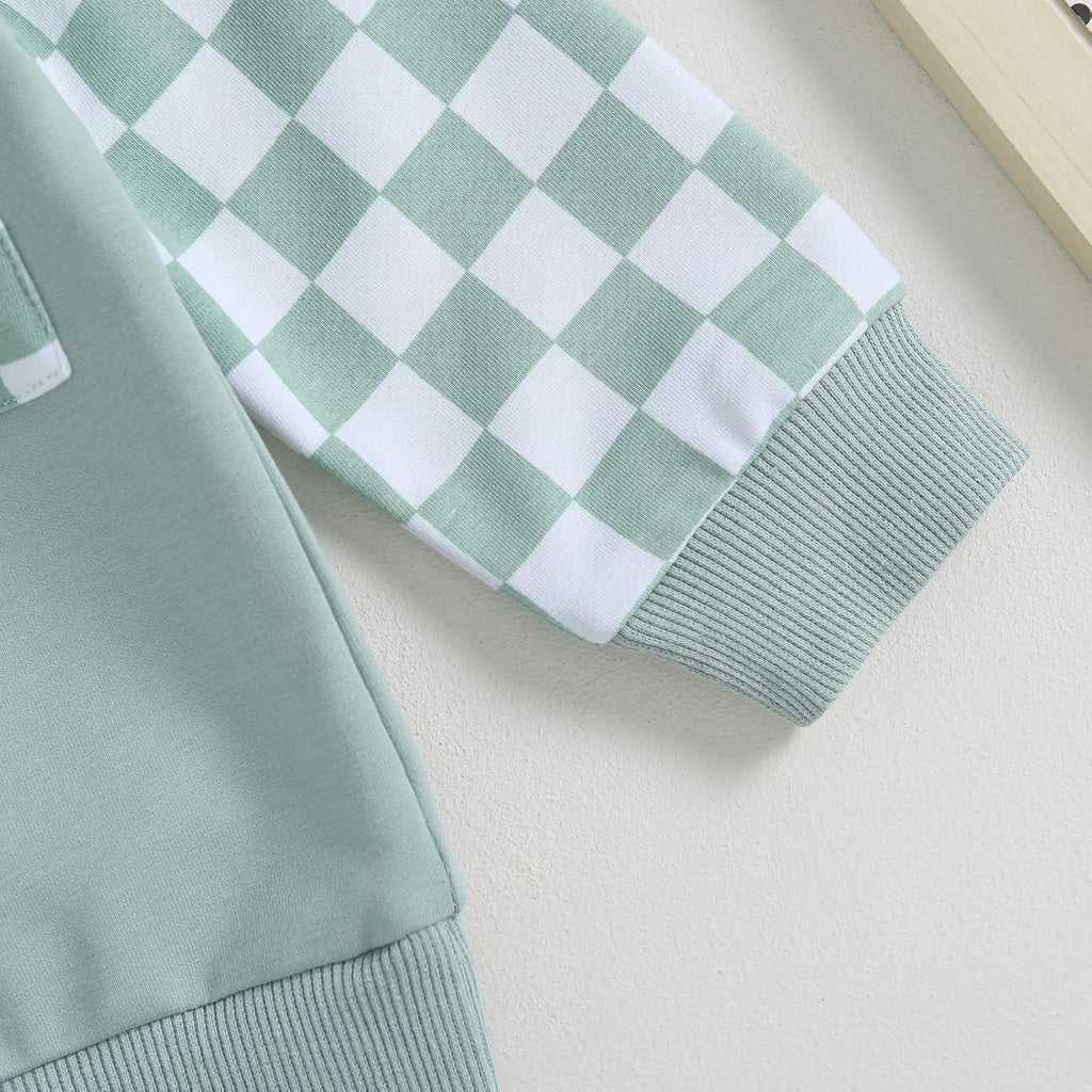 Baby Jogger Set – 2 Piece Winter Outfit with Color Block Sweatshirt & Stretch Pants, Cotton Blend, 0-3 Years – Marmari