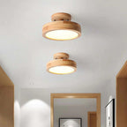Modern LED Ceiling Lamp – Wood & Acrylic Flush Mount Ceiling Light for Bedroom, Dining & Living Room, 5 Colors – LunaLux