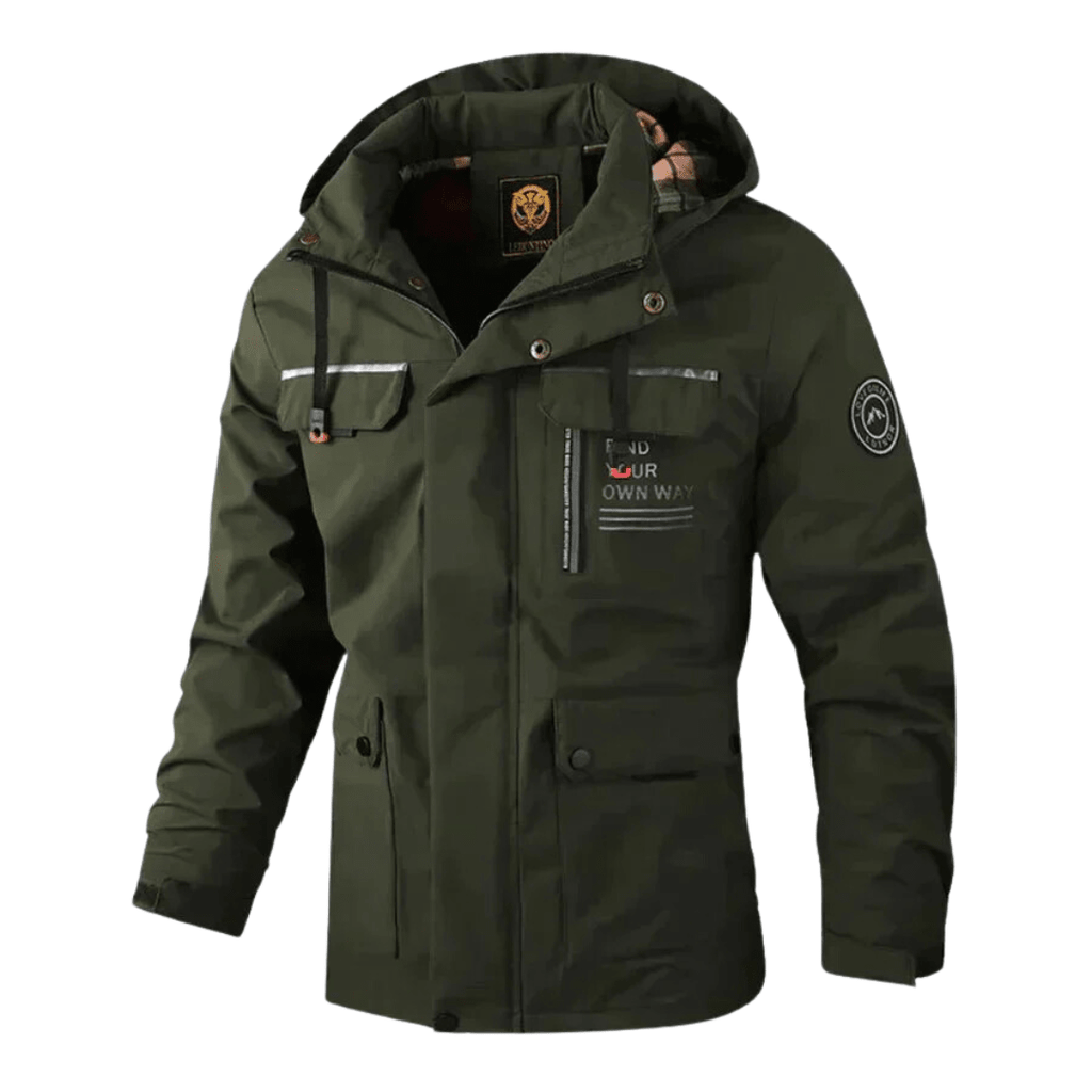 Wilshire | Men's Winter Jacket | Hooded and Multiple Pockets Army Green
