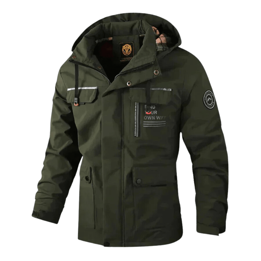 Wilshire | Men's Winter Jacket | Hooded and Multiple Pockets Army Green