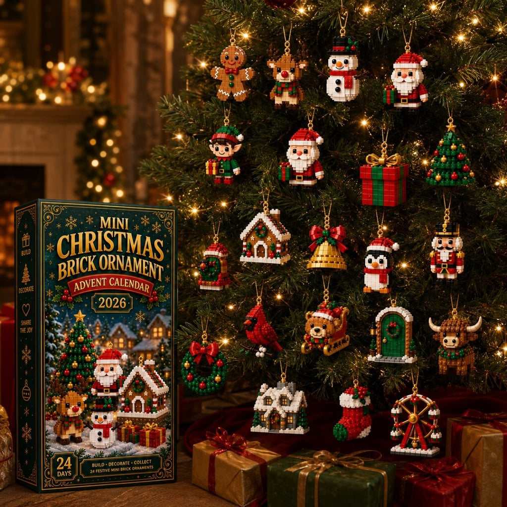 Building Blocks Advent Calendar 2026 – 24 Mini Christmas Building Sets to Build & Hang as Ornaments, for Kids & Adults