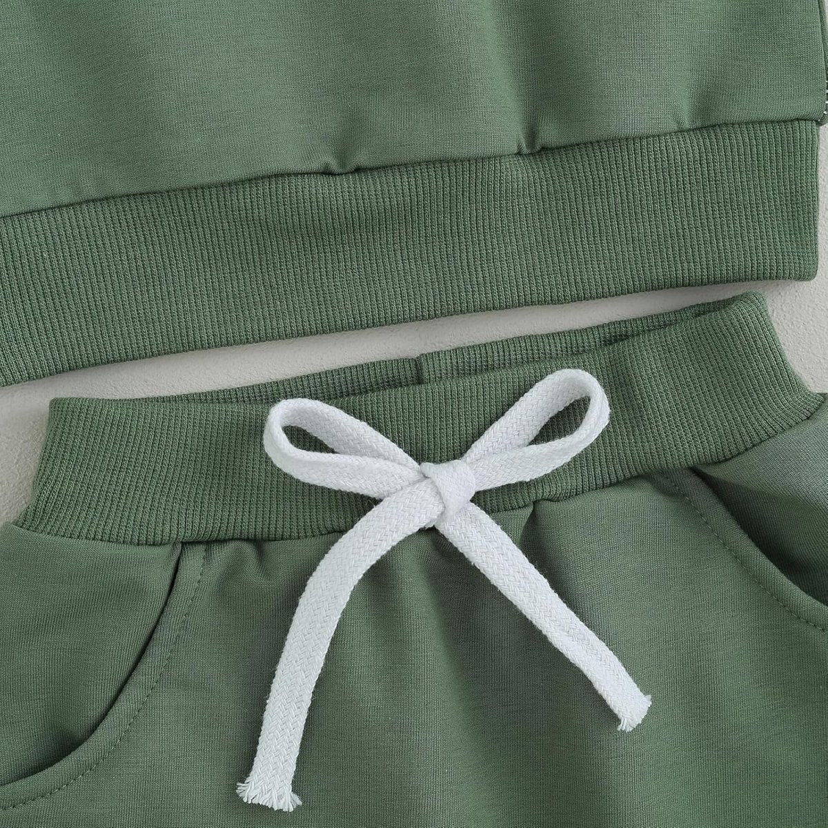Baby Jogger Set – 2 Piece Winter Outfit with Color Block Sweatshirt & Stretch Pants, Cotton Blend, 0-3 Years – Marmari