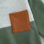 Baby Jogger Set – 2 Piece Winter Outfit with Color Block Sweatshirt & Stretch Pants, Cotton Blend, 0-3 Years – Marmari