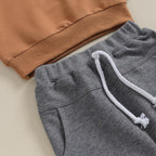 Baby Jogger Set – 2 Piece Winter Outfit with Color Block Sweatshirt & Stretch Pants, Cotton Blend, 0-3 Years – Marmari