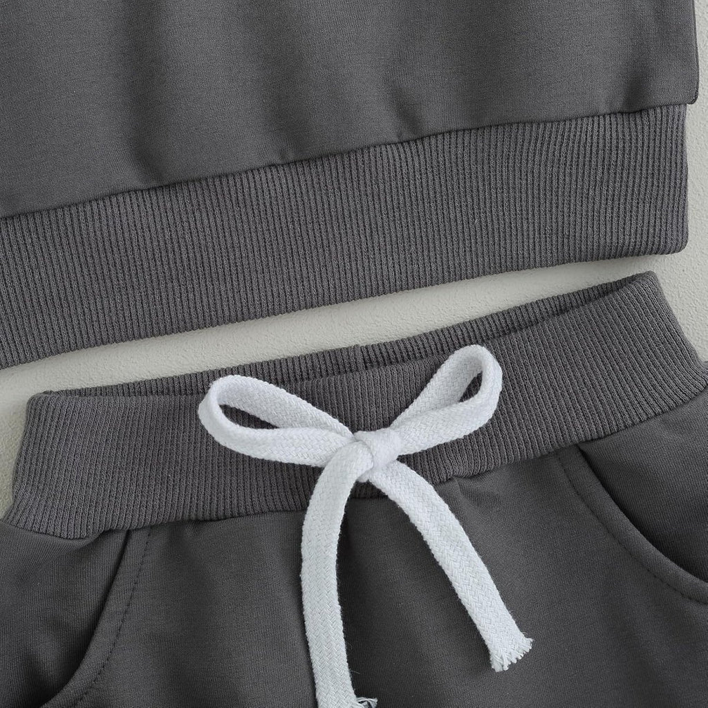 Baby Jogger Set – 2 Piece Winter Outfit with Color Block Sweatshirt & Stretch Pants, Cotton Blend, 0-3 Years – Marmari