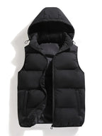 Isaac | Lightweight Body Warmer Men’s Winter Quilted Vest with Hood Black