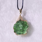 Fine Moldavite Necklace – Green Moldavite Pendant, Handmade with Adjustable Chain – Zahara Lyra