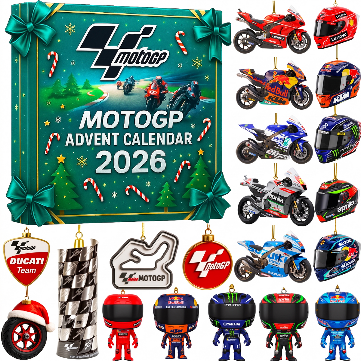 Motorcycle Racing Advent Calendar 2026 – 24 Mini Racing Surprises for Motorsport Fans, Ages 8+