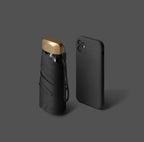 Mini Travel Umbrella – Ultra Compact Pocket Umbrella, 7.5 in Folded, Windproof, 8 Colors Black