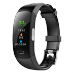 Smart Fitness Tracker with Heart Rate Monitor – Activity & Sleep Tracking, Notifications, OLED, IP67, iOS & Android Black