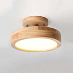 Modern LED Ceiling Lamp – Wood & Acrylic Flush Mount Ceiling Light for Bedroom, Dining & Living Room, 5 Colors – LunaLux