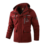 Wilshire | Men's Winter Jacket | Hooded and Multiple Pockets Red