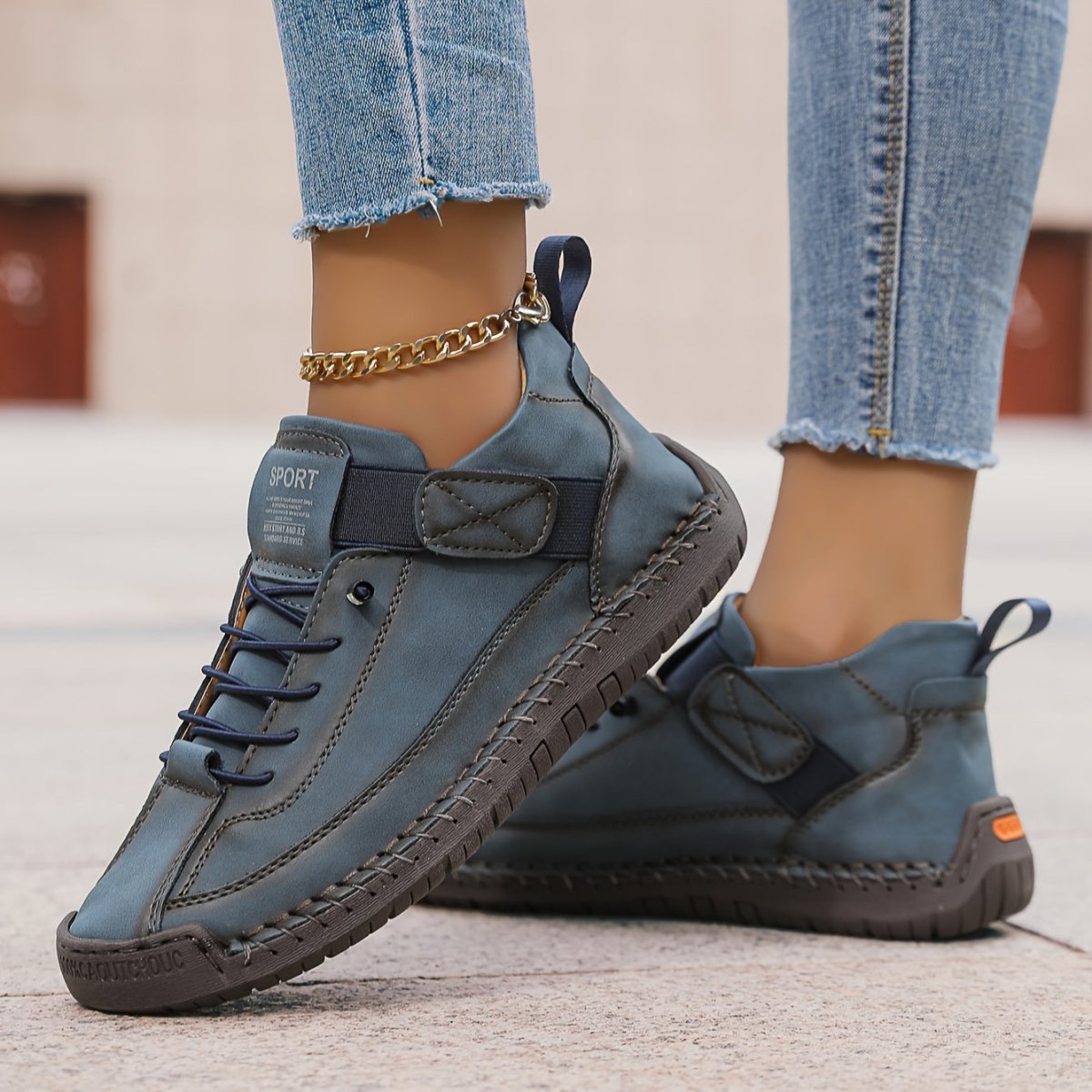 Sneakers For Women | Low Cut Lace-Up Design Navy Blue