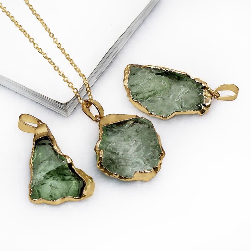 Fine Moldavite Necklace – Green Moldavite Pendant, Handmade with Adjustable Chain – Zahara Lyra