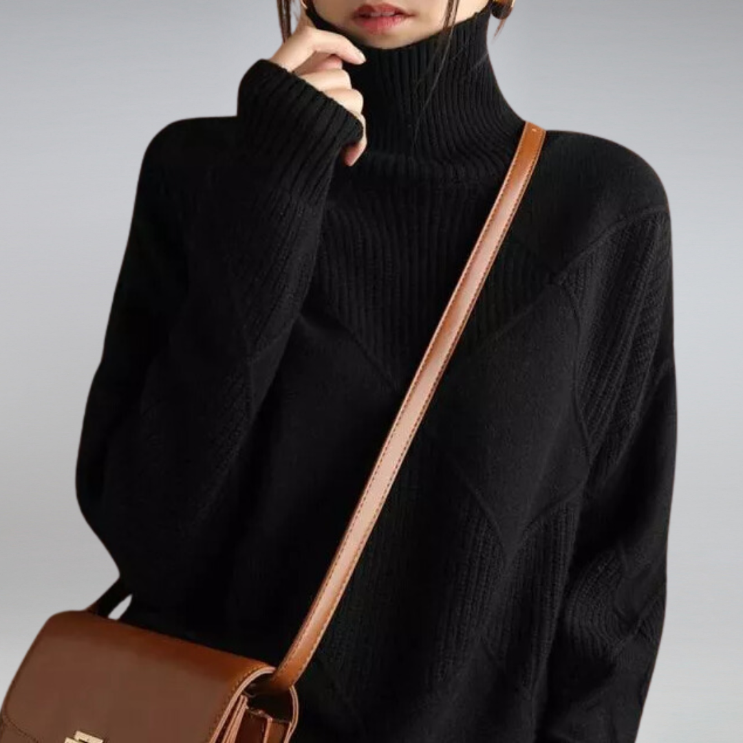 Women’s Luxury Turtleneck in Turkey color with modern design.