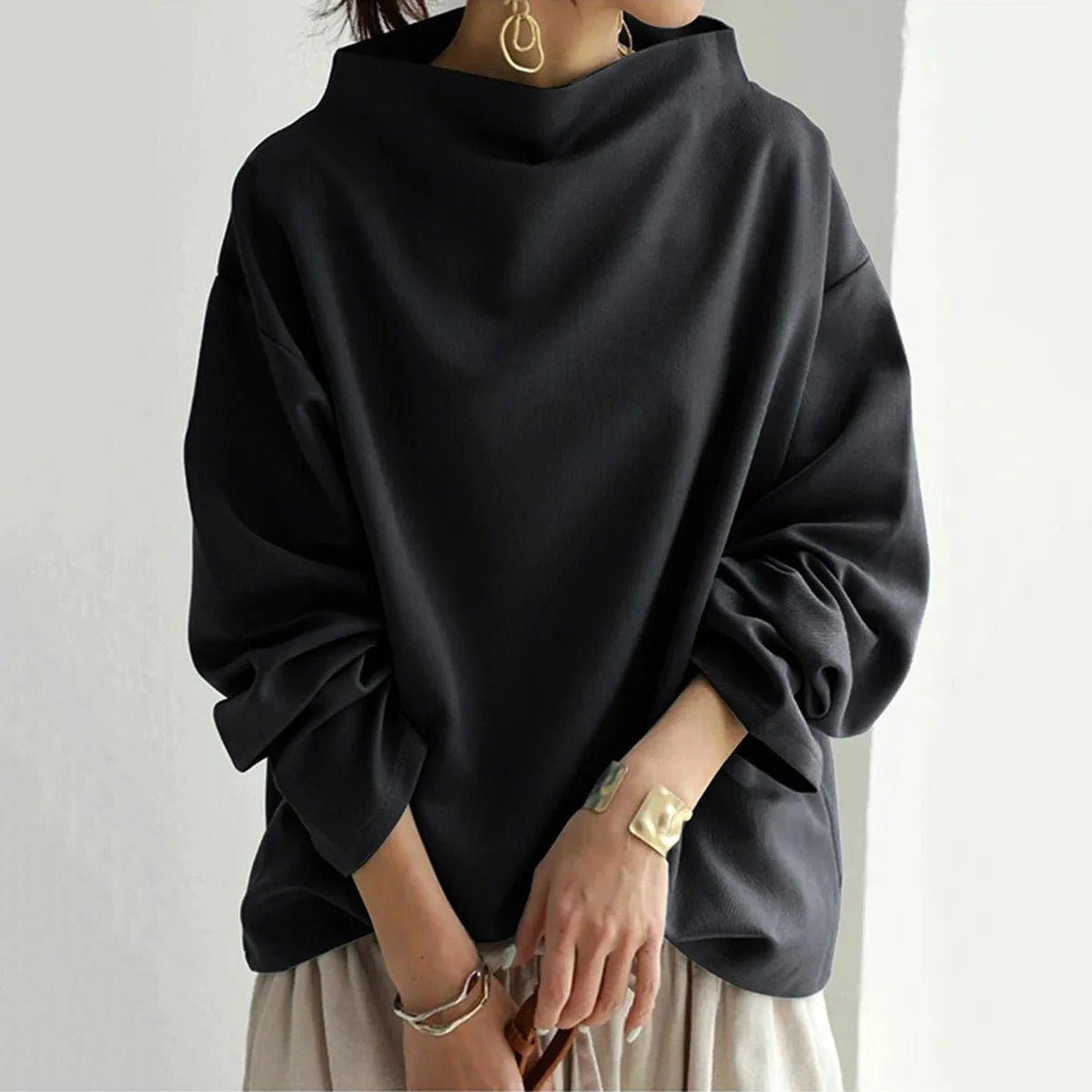 Women's Oversized Casual Sweater | Black