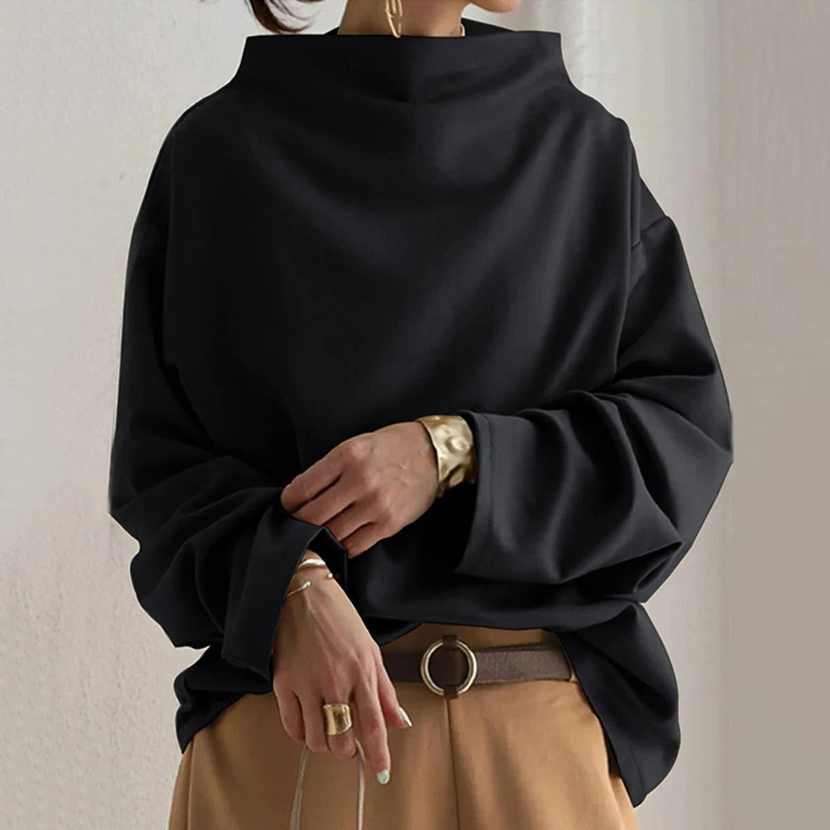 Women's Oversized Casual Sweater | Black
