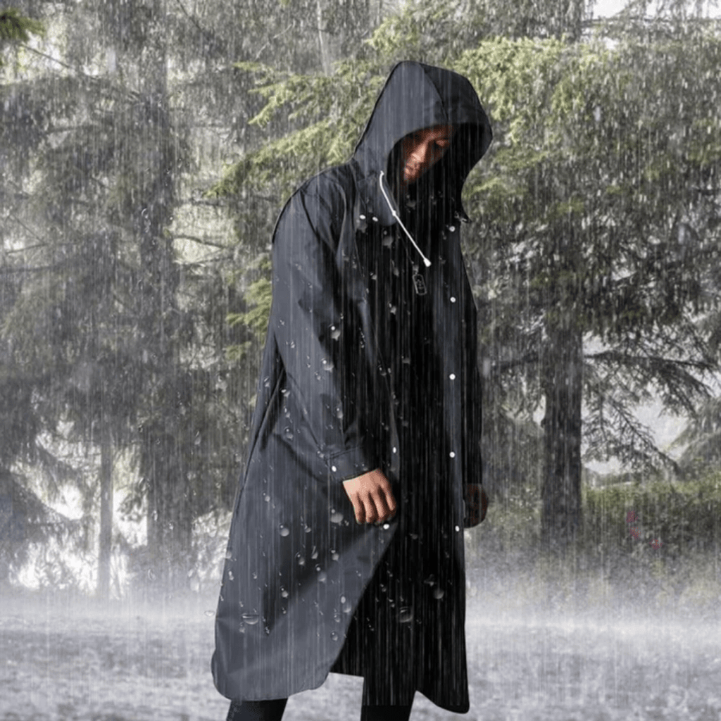 Calico | Men’s Raincoat – Long Waterproof Breathable Coat with Adjustable Hood