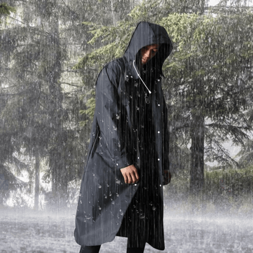 Calico | Men’s Raincoat – Long Waterproof Breathable Coat with Adjustable Hood