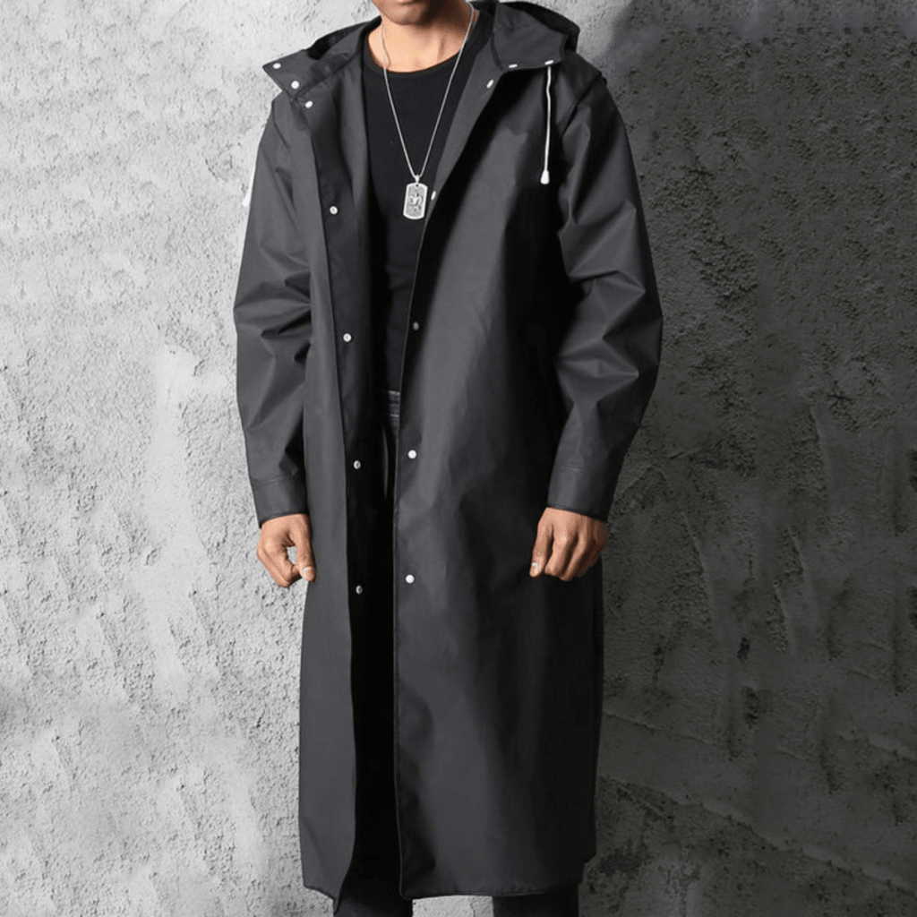 Calico | Men’s Raincoat – Long Waterproof Breathable Coat with Adjustable Hood