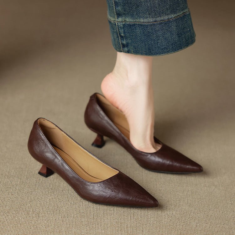 Aeris | Women’s Genuine Leather Heels – Chic Artisan Pointed-Toe & Refined Stiletto Comfort 6
