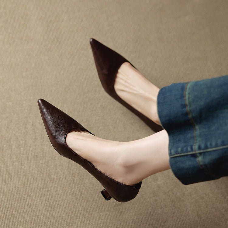 Aeris | Women’s Genuine Leather Heels – Chic Artisan Pointed-Toe & Refined Stiletto Comfort 8