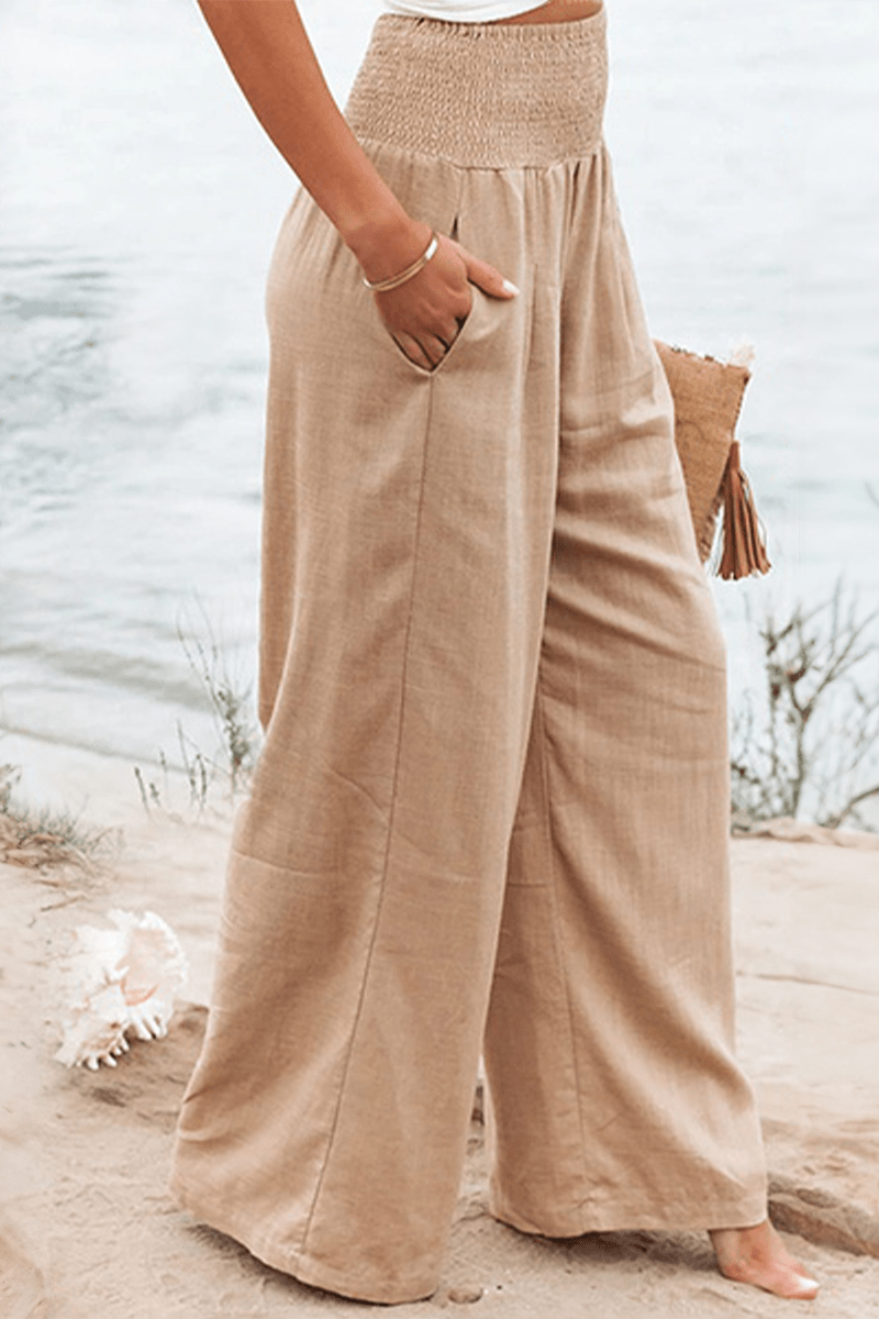 Women's High-Waisted Palazzo Pants khaki