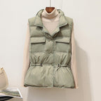 Anoukil | Women's Modern Puffer Vest with Notched Collar and Pockets | Warm 0
