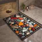 Diatomite Bath Mat with Non-Slip Rubber Base – Quick Dry Absorbent Bath Mat, 17 Designs, 16 x 24 to 24 x 35 in Design 6