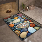 Diatomite Bath Mat with Non-Slip Rubber Base – Quick Dry Absorbent Bath Mat, 17 Designs, 16 x 24 to 24 x 35 in Design 3