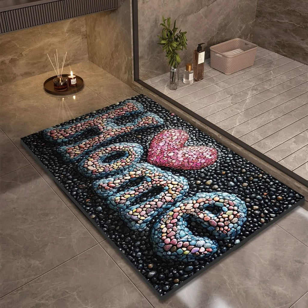 Diatomite Bath Mat with Non-Slip Rubber Base – Quick Dry Absorbent Bath Mat, 17 Designs, 16 x 24 to 24 x 35 in Design 8