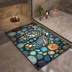 Diatomite Bath Mat with Non-Slip Rubber Base – Quick Dry Absorbent Bath Mat, 17 Designs, 16 x 24 to 24 x 35 in Design 14