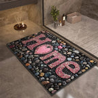 Diatomite Bath Mat with Non-Slip Rubber Base – Quick Dry Absorbent Bath Mat, 17 Designs, 16 x 24 to 24 x 35 in Design 7