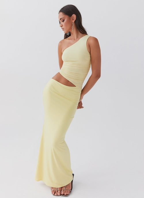 Aura | Women's Long Dress - One-Shoulder Design & Cut-Out Detail 0
