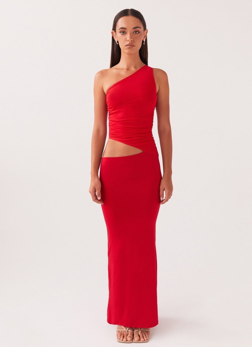 Aura | Women's Long Dress - One-Shoulder Design & Cut-Out Detail 2