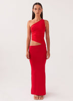 Aura | Women's Long Dress - One-Shoulder Design & Cut-Out Detail 2